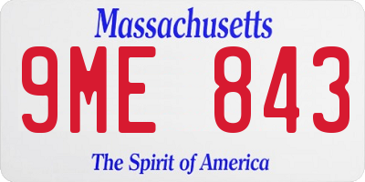 MA license plate 9ME843