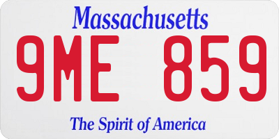 MA license plate 9ME859