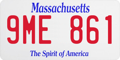 MA license plate 9ME861