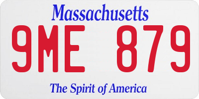 MA license plate 9ME879