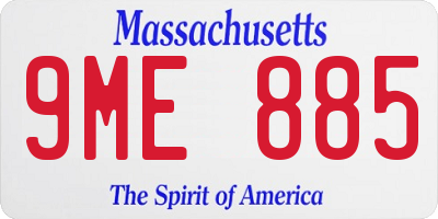 MA license plate 9ME885