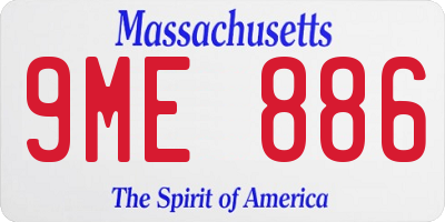 MA license plate 9ME886