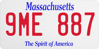 MA license plate 9ME887