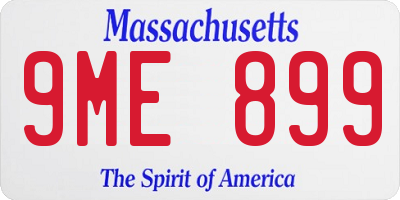 MA license plate 9ME899