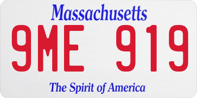 MA license plate 9ME919