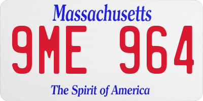 MA license plate 9ME964