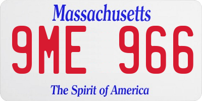 MA license plate 9ME966