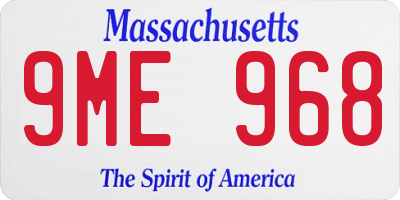 MA license plate 9ME968