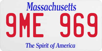 MA license plate 9ME969
