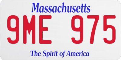 MA license plate 9ME975