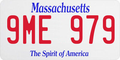 MA license plate 9ME979
