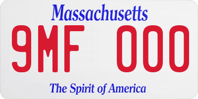MA license plate 9MF000