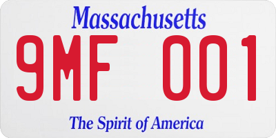 MA license plate 9MF001