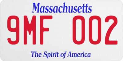MA license plate 9MF002