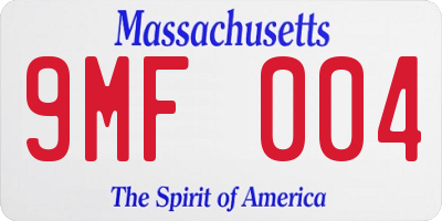 MA license plate 9MF004