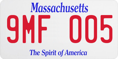 MA license plate 9MF005