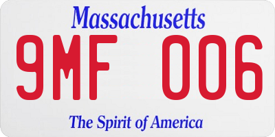MA license plate 9MF006
