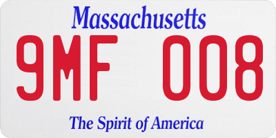 MA license plate 9MF008