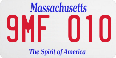 MA license plate 9MF010