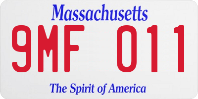 MA license plate 9MF011