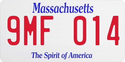MA license plate 9MF014