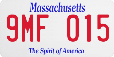 MA license plate 9MF015