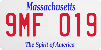 MA license plate 9MF019