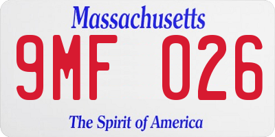 MA license plate 9MF026