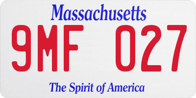MA license plate 9MF027