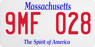 MA license plate 9MF028