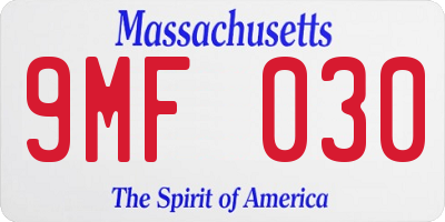 MA license plate 9MF030