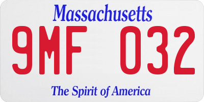 MA license plate 9MF032