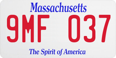 MA license plate 9MF037