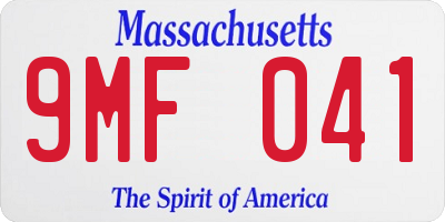 MA license plate 9MF041