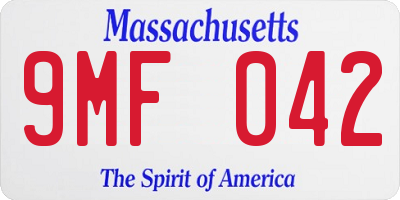 MA license plate 9MF042