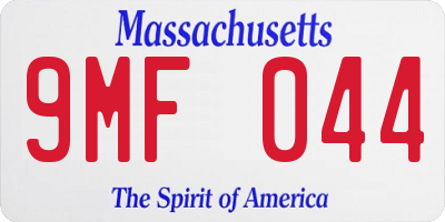 MA license plate 9MF044