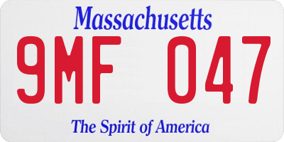 MA license plate 9MF047