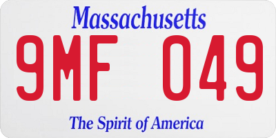MA license plate 9MF049