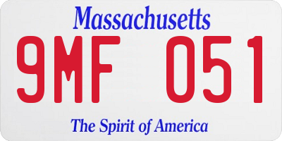 MA license plate 9MF051