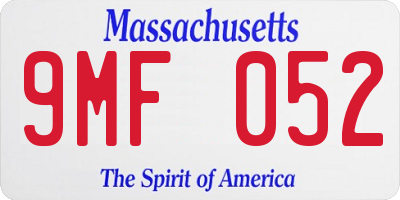 MA license plate 9MF052
