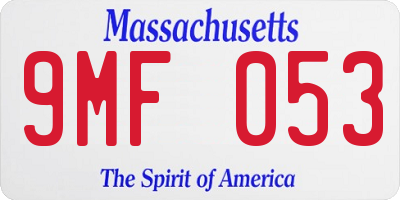 MA license plate 9MF053