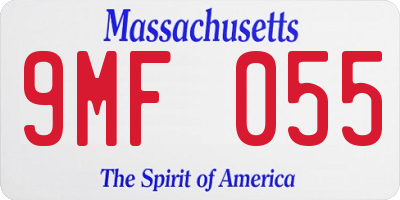 MA license plate 9MF055