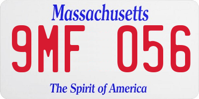 MA license plate 9MF056