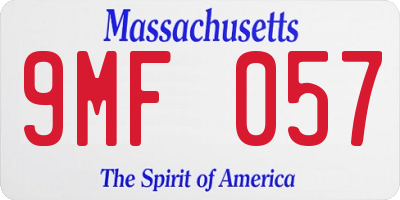 MA license plate 9MF057