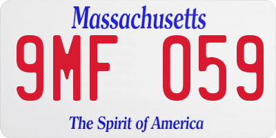 MA license plate 9MF059