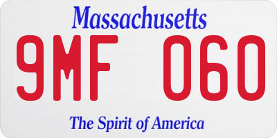 MA license plate 9MF060