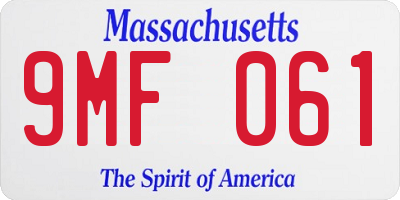 MA license plate 9MF061