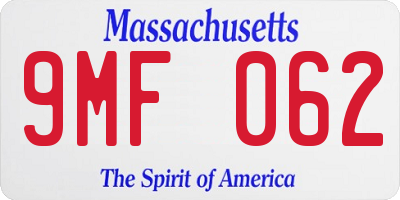 MA license plate 9MF062