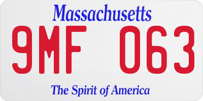 MA license plate 9MF063
