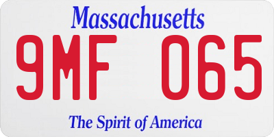 MA license plate 9MF065